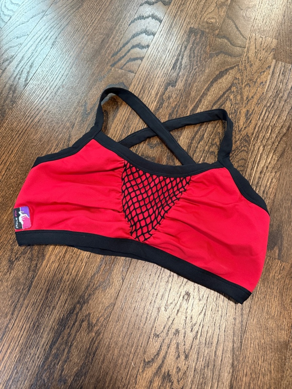 Bad Kitty Red & Black Cross Back Sports Bra